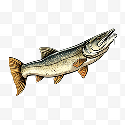 muskie muskellunge 鱼 复古