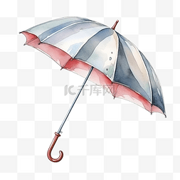 水彩雨伞复古