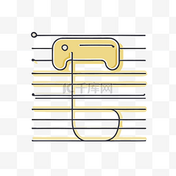 n 带有黄色背景和线条的字母设计 