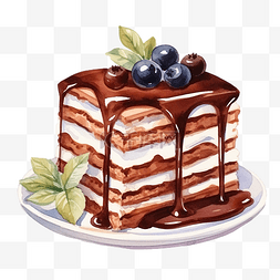 水彩甜点甜蜜剪贴画元素可爱蛋糕