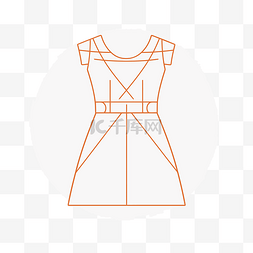 橙色连衣裙的线性绘图 向量