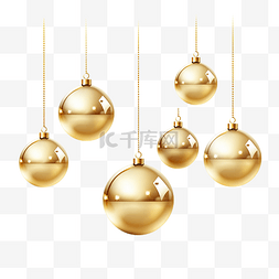圣诞装饰的金球插画