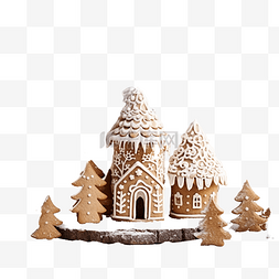 冬装饰图片_神秘的冬季村庄由自制圣诞饼干制