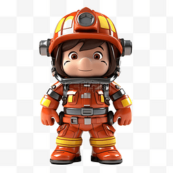 3D卡通消防员人物生成ai