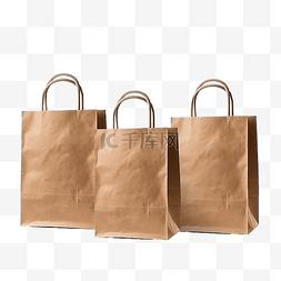 消费者所有消费者图片_棕色纸袋套装与样机剪切路径隔离