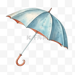 水彩雨伞复古