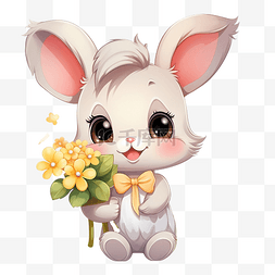复活节快乐与可爱的兔子可爱的兔
