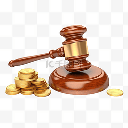 插图法律图片_信贷和贷款对象木槌插图 3d