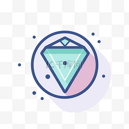 圆形粉色宝石图片_带点的圆形设计中的蓝色和粉色钻
