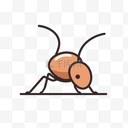 一只小蚂蚁的卡通风格矢量图