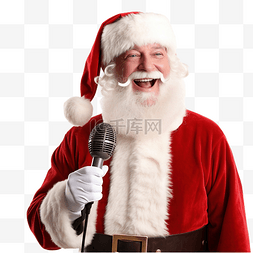 老人唱图片_圣诞老人正在唱圣诞歌曲的合成图