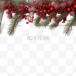 白色木质表面上的亮红色圣诞配件