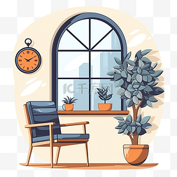 木格窗图片_墙上的平面立面窗户时钟装饰家具