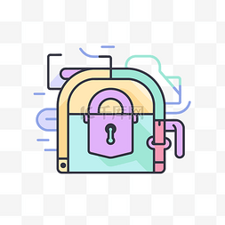 带安全锁图片_彩色背包，带有带两个图标的安全
