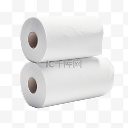 两卷白色薄纸或餐巾纸，用于厕所