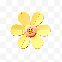按钮可爱的图片_黄色花圈可爱彩色粉彩纽扣扣纸装