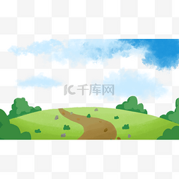 横板背景卡通图片_蓬松的云彩边框横图漂浮