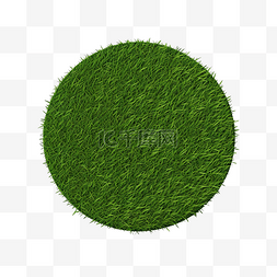 隔离绿图片_圆形表面覆盖着绿草隔离3D渲染插