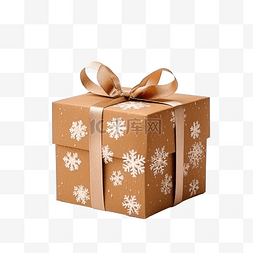 冬季活动礼盒图片_用工艺纸和雪装饰的圣诞礼盒