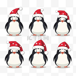可爱的人物扁平图片_圣诞企鹅角色