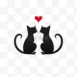 猫爱情侣，尾巴形成爱情