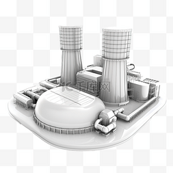3d 核反应堆发电厂图