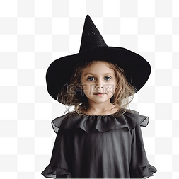 万圣节派对上装扮成女巫的白人小