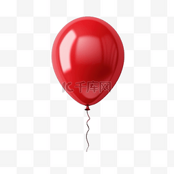 红色3D氦气球