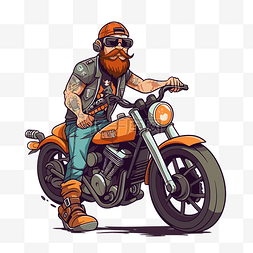 骑自行车的人剪贴画卡通胡子男子