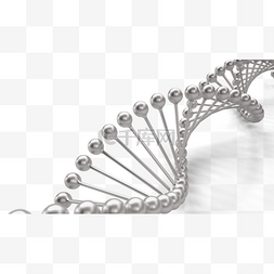 生物医学分子图片_3d建模dna横图银白色