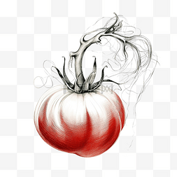 描绘为轮廓图的番茄