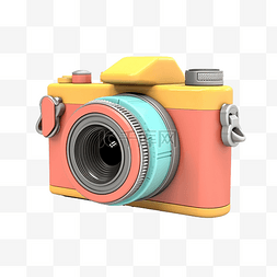 拍照拍照按钮图片_相机的 3D 插图，具有适合网络 apk 