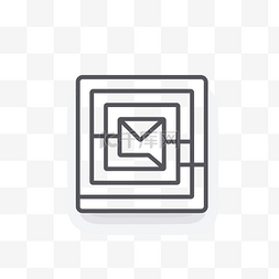 方形空间中的电子邮件图标 向量