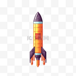 像素火箭发射图片_像素艺术火箭