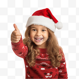 庆祝圣诞节的小女孩开朗地微笑着
