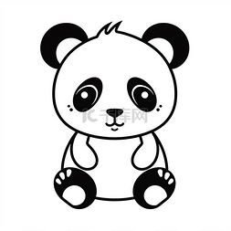 背景黑白简单图片_黑白相间的熊猫，眼睛可爱