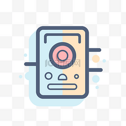 播放器icon图片_带有程式化老虎图标的手机或音乐
