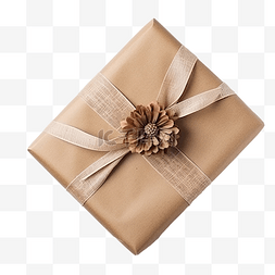 包装纸包裹图片_圣诞装饰上用牛皮纸包裹的圣诞礼
