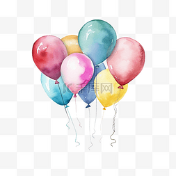 插气球图片_水彩气球派对