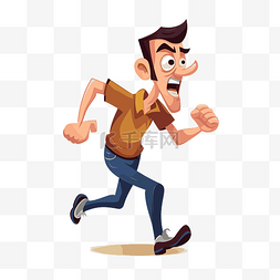 跑的矢量人物图片_男人跑步剪贴画卡通快乐的人慢跑