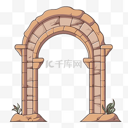 石头字图片_拱门剪贴画拱门与石头在卡通风格