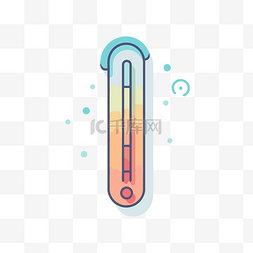 溫度計icon图片_带有彩色液体的温度计的平面图标