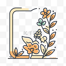彩色花卉背景图片_带有花卉茂盛插图的线框图像 向