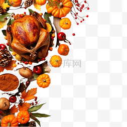 平铺食物图片_顶视图品种与食物和感恩节标志