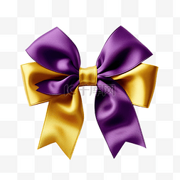 紫色和金色图片_紫色和金色蝴蝶结，带丝带镂空