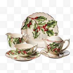 杯子盘子碗图片_收集圣诞陶瓷餐具用具杯子盘子碗