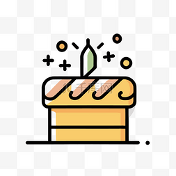 生日蛋糕蛋糕图标图片_灰色背景上的生日蛋糕图标 向量