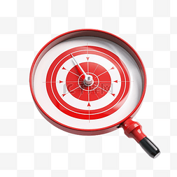 优势分析图片_3d 放大镜与目标红飞镖或箭头隔离