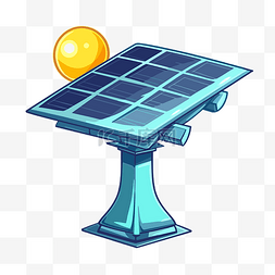 太阳能电池板剪贴画 安装在杆子