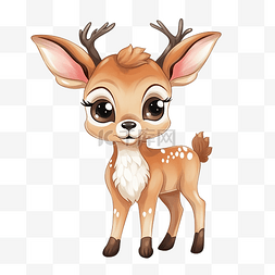 鹿卡通插画设计可爱小鹿斑比动物